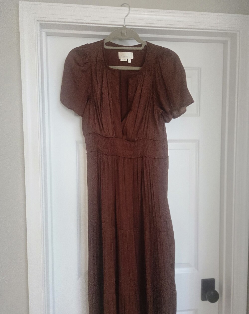 by Anthropologie Smocked Waist Tiered Maxi Dress (Size Small)